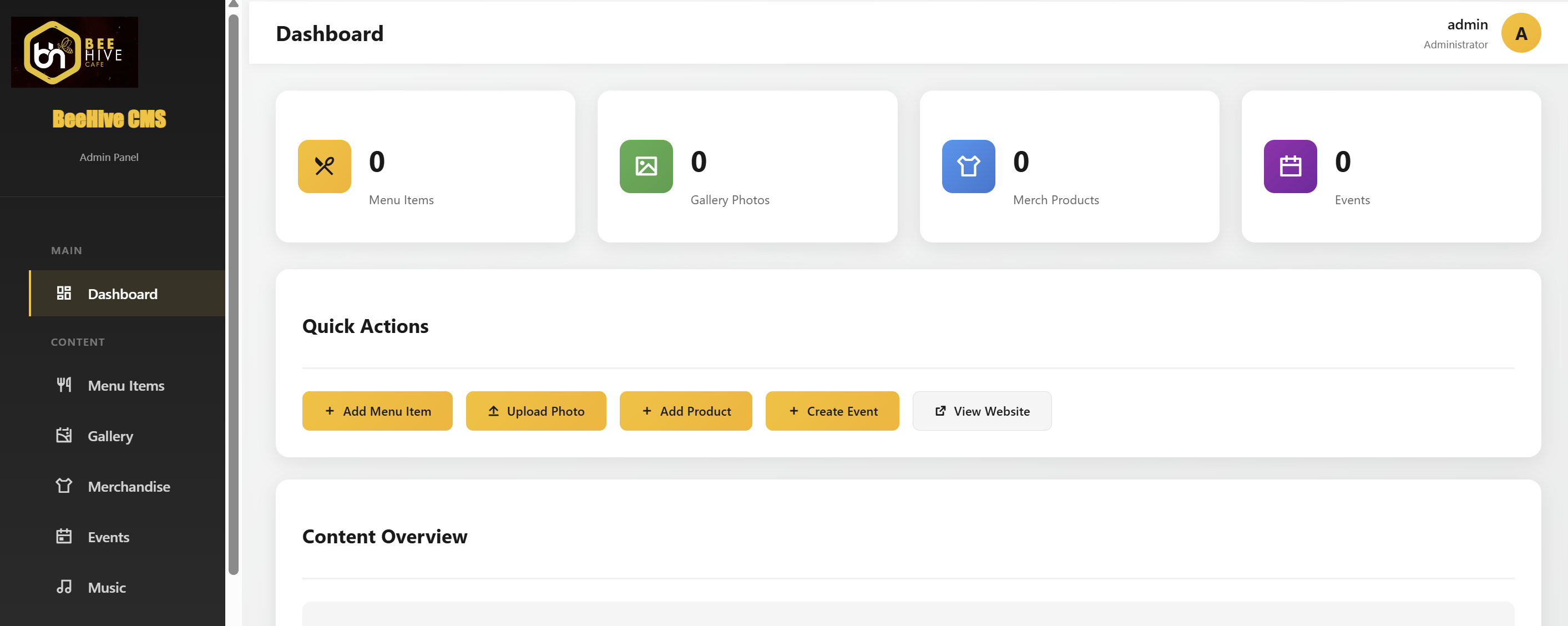 Beehive Admin Dashboard