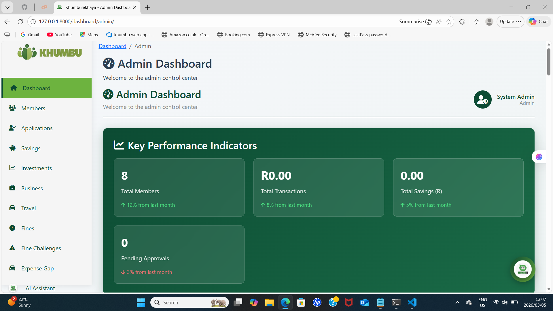 Khumbu App Admin Dashboard