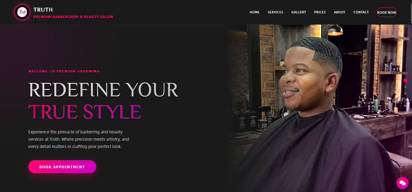 Truth Barber Shop Homepage